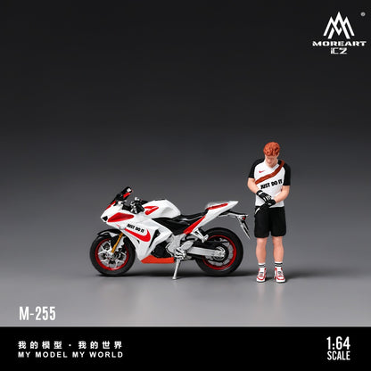 (MO222255) MoreArt 1:64 Action Figure Motorcycle Hero Set Resin - Front View 