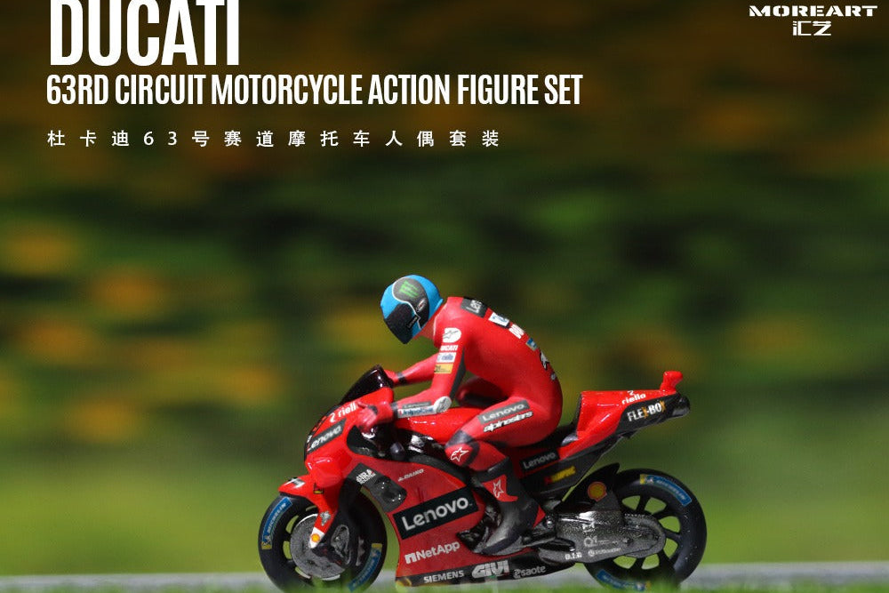 (MO222256) Ducati 63 Racing Motorcycle Figure Set Resin Model - Side View 