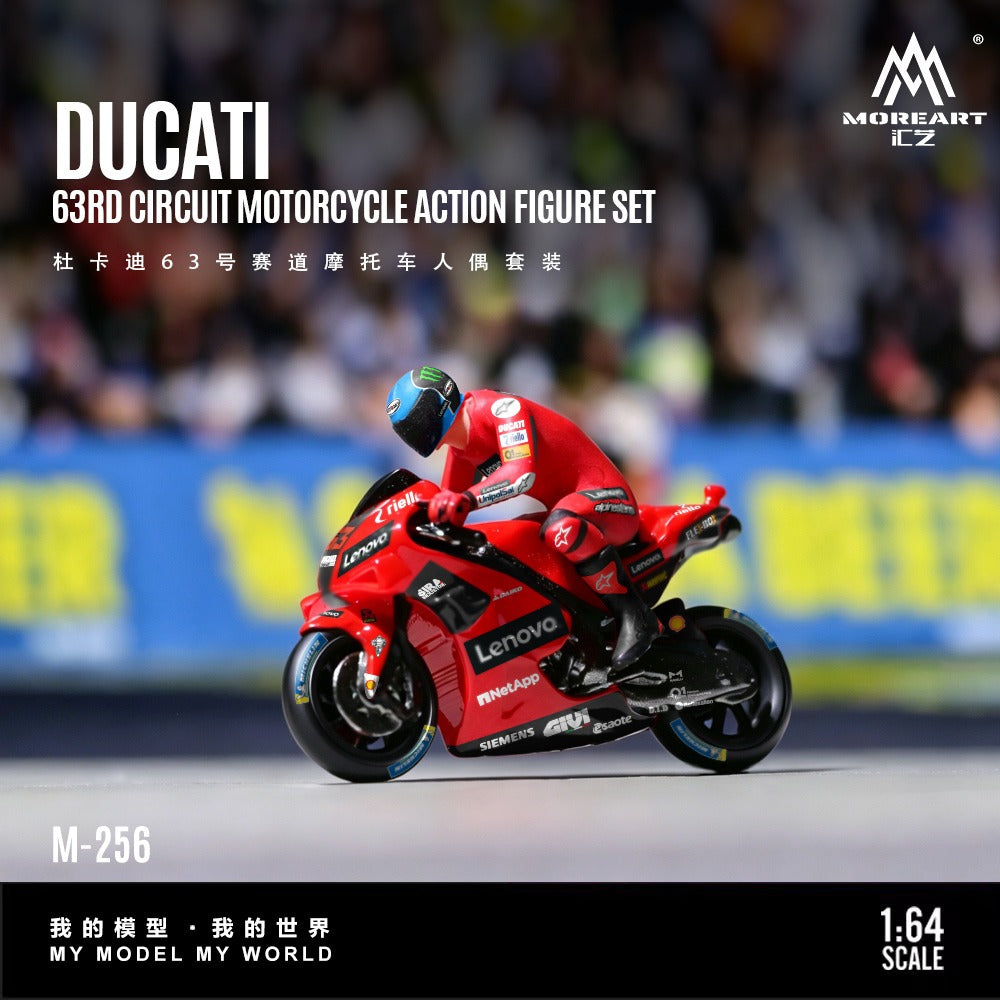 (MO222256) Ducati 63 Racing Motorcycle Figure Set Resin Model - Side View 