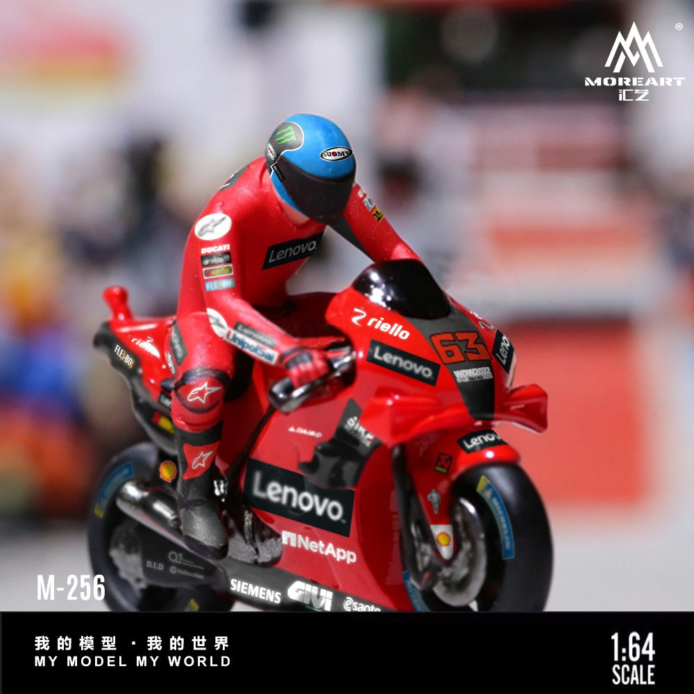 (MO222256) Ducati 63 Racing Motorcycle Figure Set Resin Model - Front View 