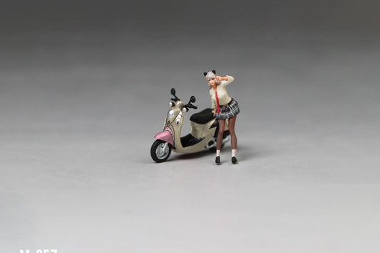 MoreArt 1:64 Ghostface Motorcycle Clever Girl Doll Set Resin Model (MO222257) - Front View
