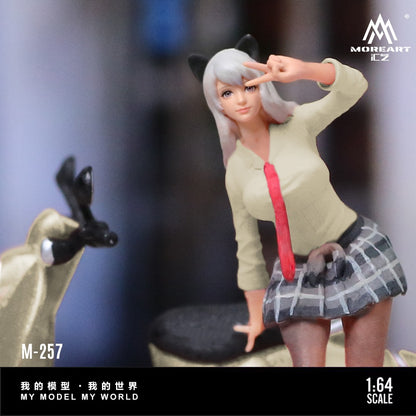 MoreArt 1:64 Ghostface Motorcycle Clever Girl Doll Set Resin Model (MO222257) - Closeup