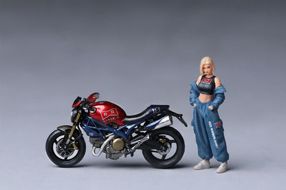 MoreArt 1:64 Red Ribbon Legion Artificial Human No. 18 Motorcycle Figure Set Resin (MO222258) - Front View