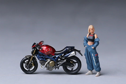 MoreArt 1:64 Red Ribbon Legion Artificial Human No. 18 Motorcycle Figure Set Resin (MO222258) - Front View