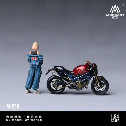 MoreArt 1:64 Red Ribbon Legion Artificial Human No. 18 Motorcycle Figure Set Resin (MO222258) - Rear View