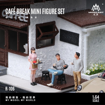 A miniature model set labeled 'CAFE BREAK MINI FIGURE SET' 
