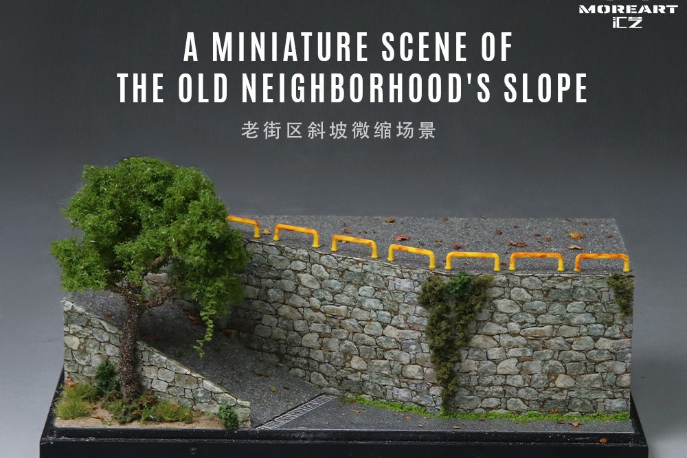 (MO901342) MoreArt 1:64 Old Neighborhood Slope Miniature Scene Series Models - Front View 