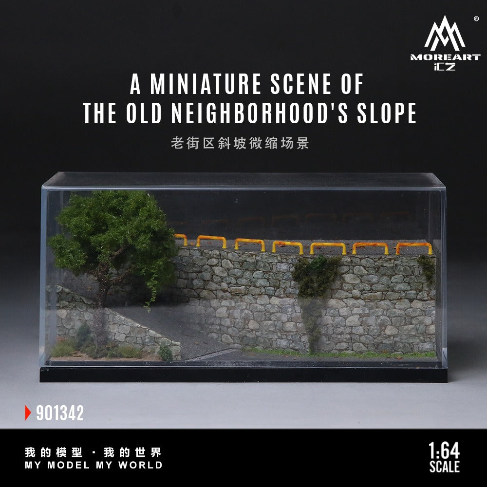 (MO901342) MoreArt 1:64 Old Neighborhood Slope Miniature Scene Series Models - with acrylic case 