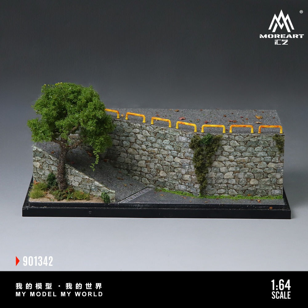 (MO901342) MoreArt 1:64 Old Neighborhood Slope Miniature Scene Series Models - Front view 