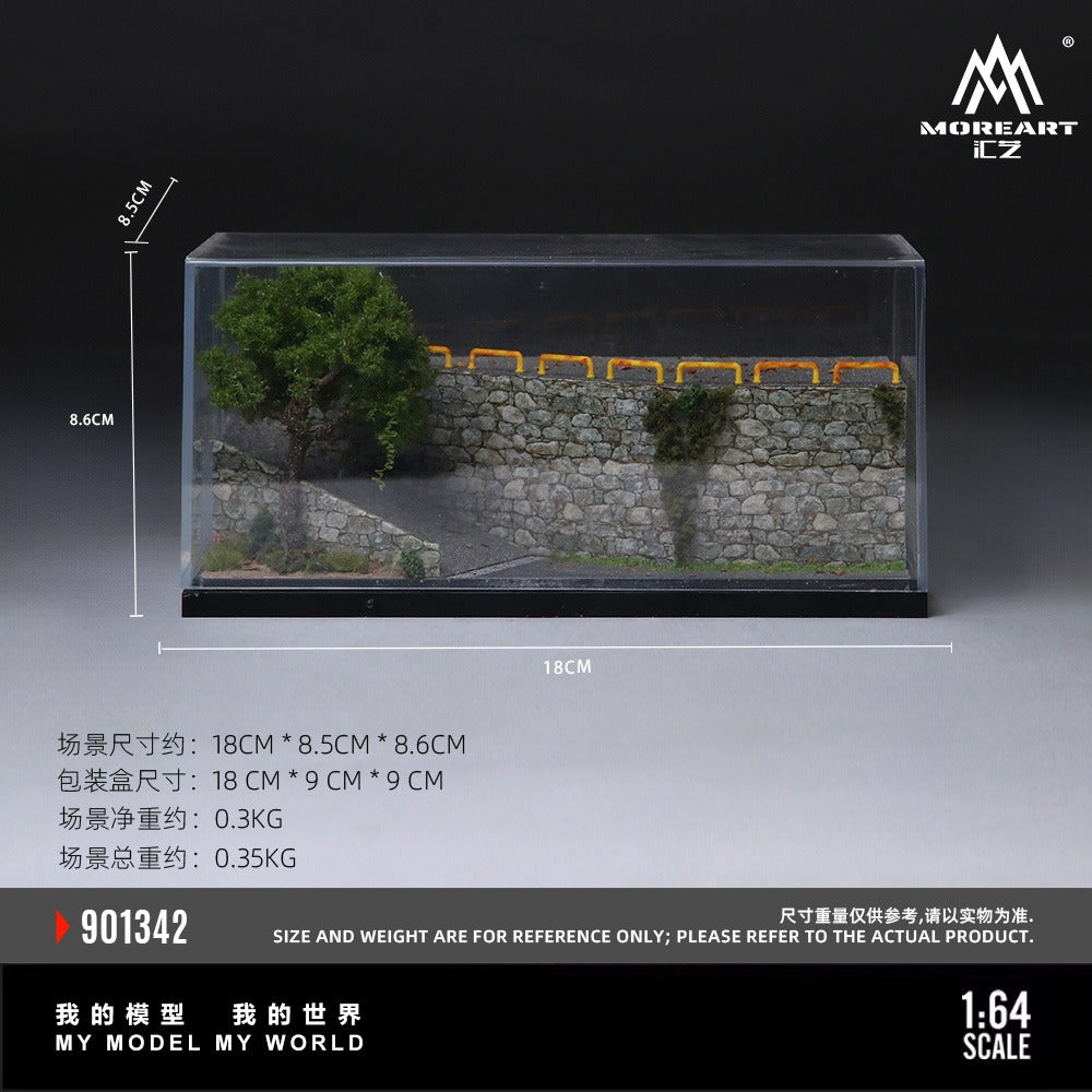 (MO901342) MoreArt 1:64 Old Neighborhood Slope Miniature Scene Series Models - Case with dimensions 