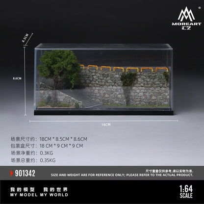 (MO901342) MoreArt 1:64 Old Neighborhood Slope Miniature Scene Series Models - Case with dimensions 