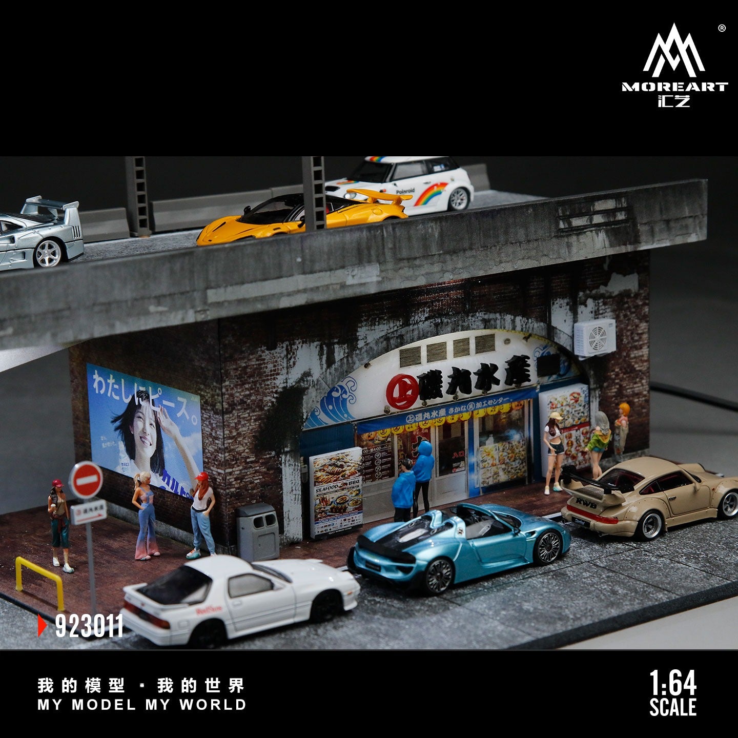 MoreArt 1:64 River Pillar Aquatic Microscopic Scene Simulation Model (MO923011) - With model cars
