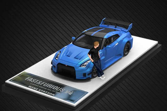 (MS641526-1) Nissan GTR3.0 Fast and Furious Blue with figurine (Black wheels)