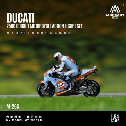 MoreArt 1:64 Ducati 25 Race Motorcycle Figurine Set Resin Model (MO222265) - front view