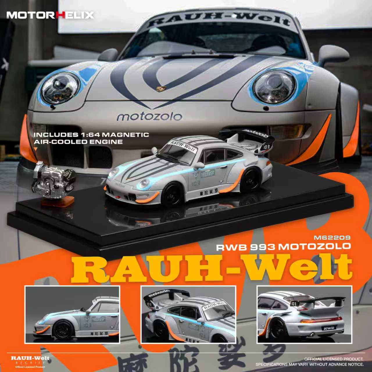 (Pre-Order) (M62209) RWB993 Motozolo Grey + Engine