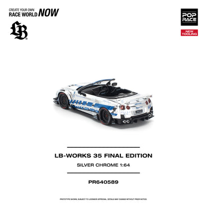 POP RACE 1:64 LB-Works 35 Final Edition Silver Chrome (PR640589) - Rear View