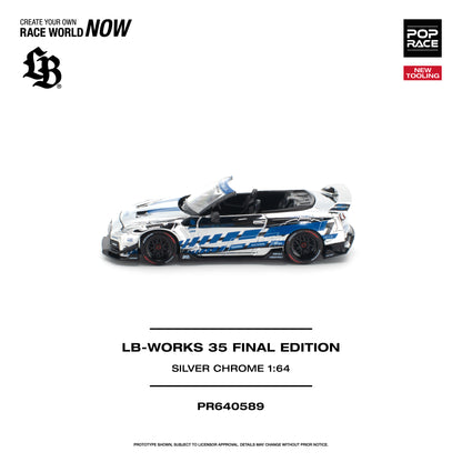 POP RACE 1:64 LB-Works 35 Final Edition Silver Chrome (PR640589) - Side View