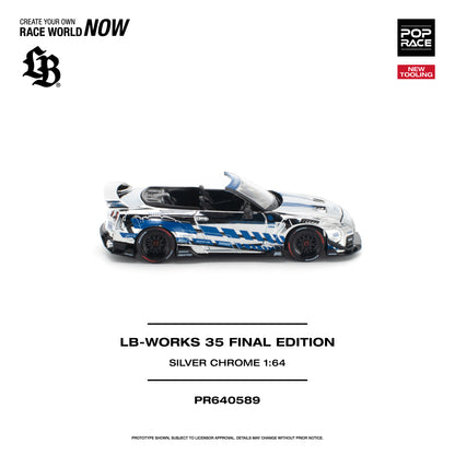 POP RACE 1:64 LB-Works 35 Final Edition Silver Chrome (PR640589) - Side View - 3
