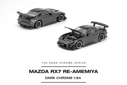 POP RACE 1:64 Mazda RX-7 RE-Amemiya Dark Chrome (PRDC016) - Overview