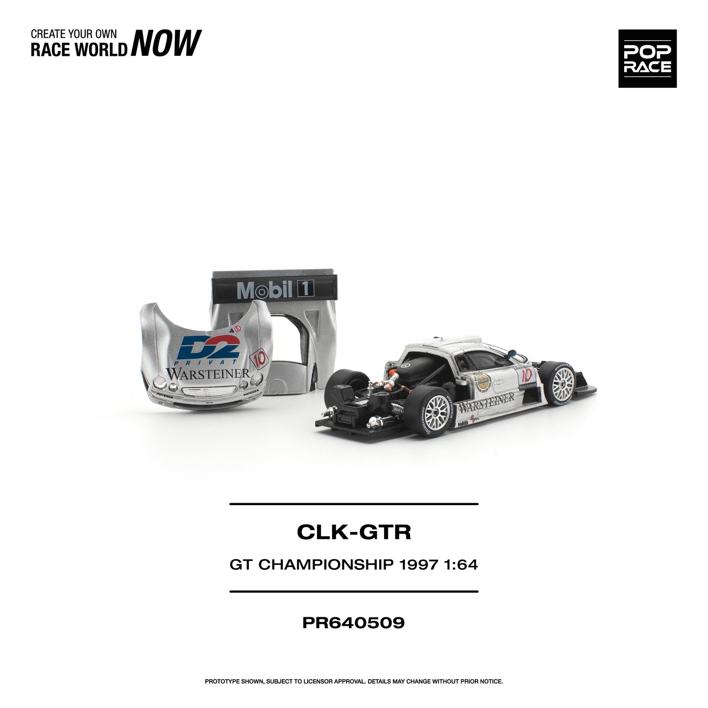 POP RACE 1:64 Mercedes-Benz AMG CLK GTR FIA GT Championship 1997 (PR640509) - Rear view