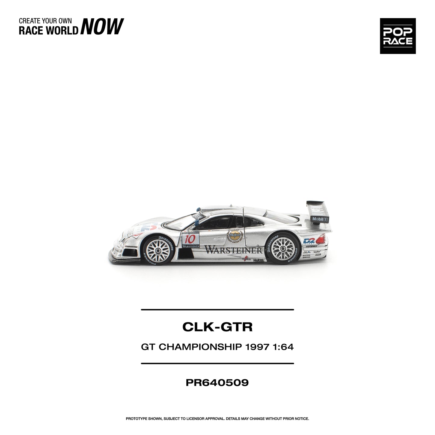 POP RACE 1:64 Mercedes-Benz AMG CLK GTR FIA GT Championship 1997 (PR640509) - Side View - 2