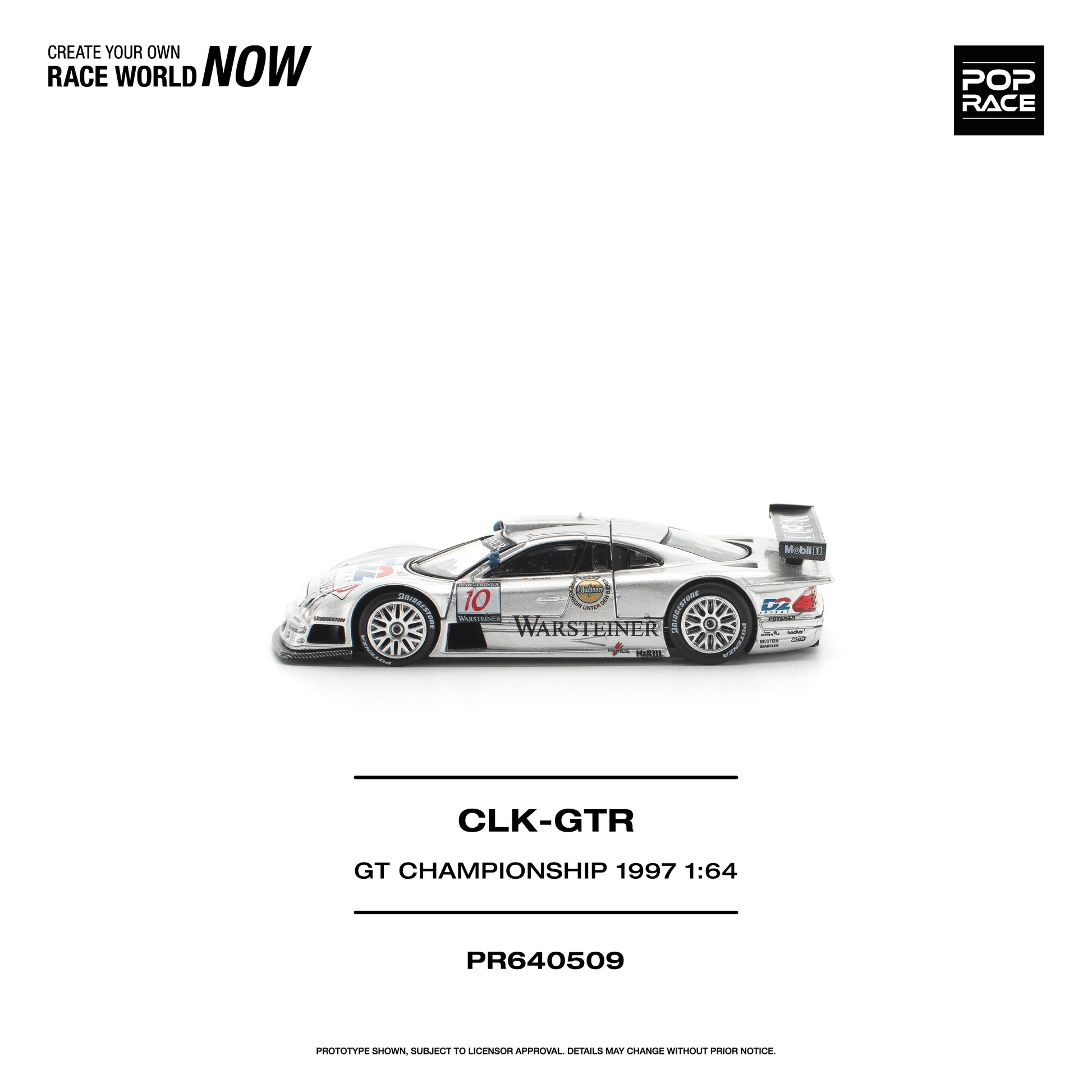 POP RACE 1:64 Mercedes-Benz AMG CLK GTR FIA GT Championship 1997 (PR640509) - Side View - 2