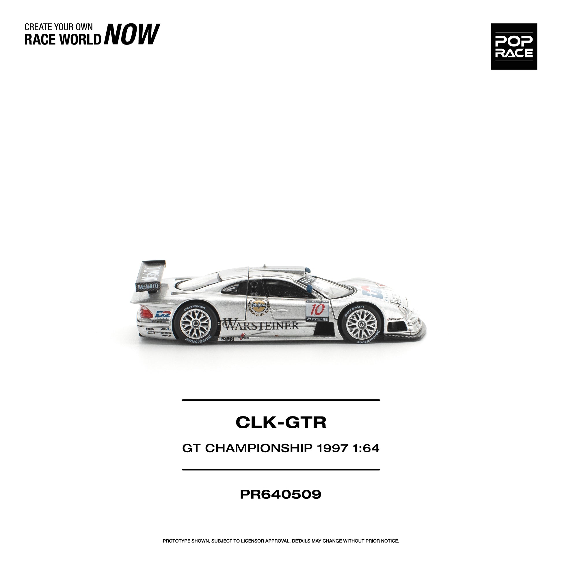 POP RACE 1:64 Mercedes-Benz AMG CLK GTR FIA GT Championship 1997 (PR640509) - Side view