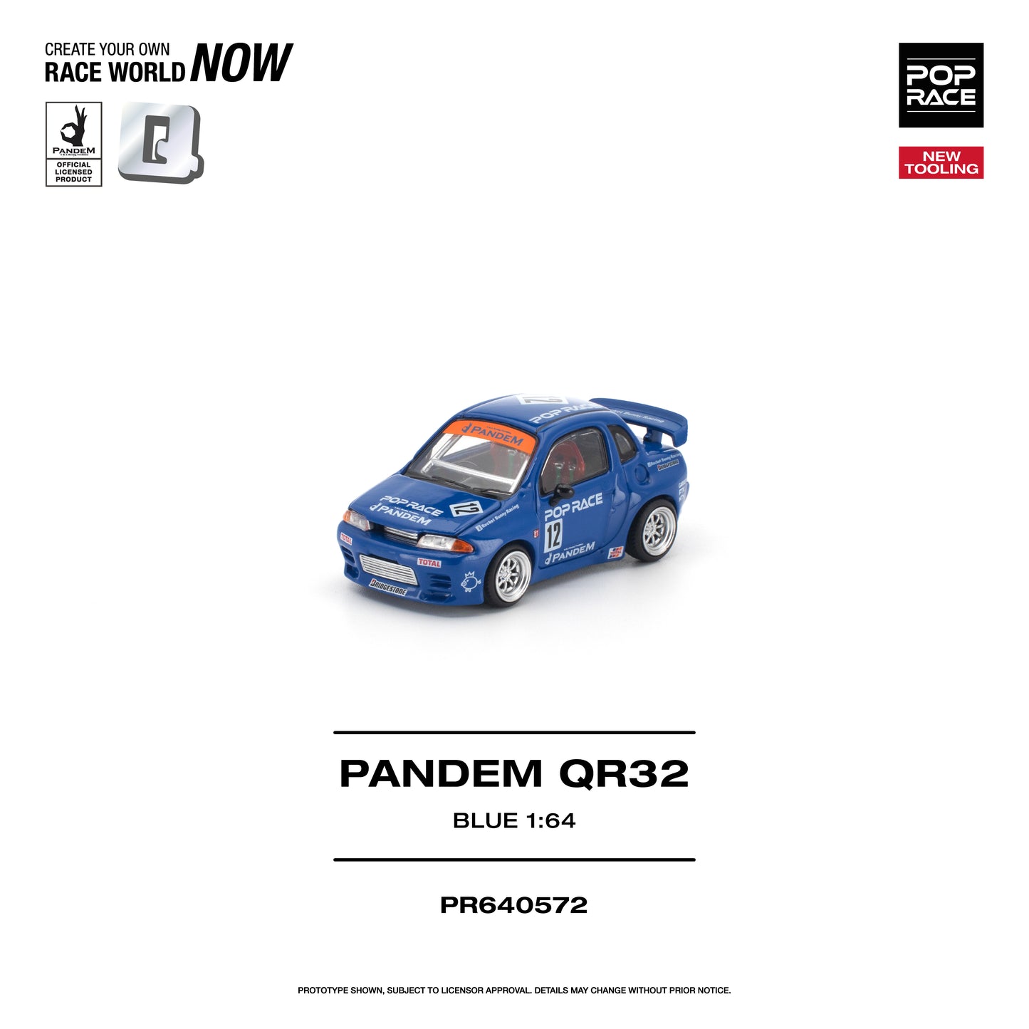 POP RACE 1:64 Pandem QR32 Blue (PR640572) - Front view - 1 