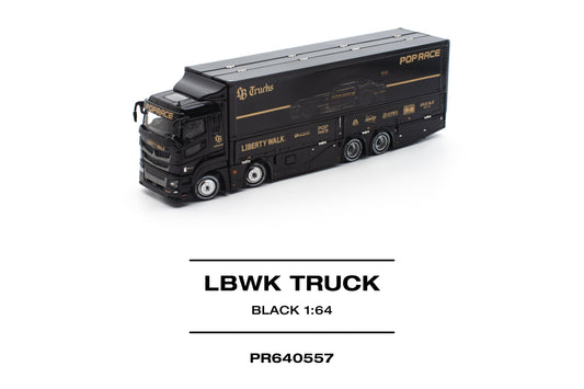PR640557 POP RACE LBWK Truck Black 1:64 Scale Diecast - Front View