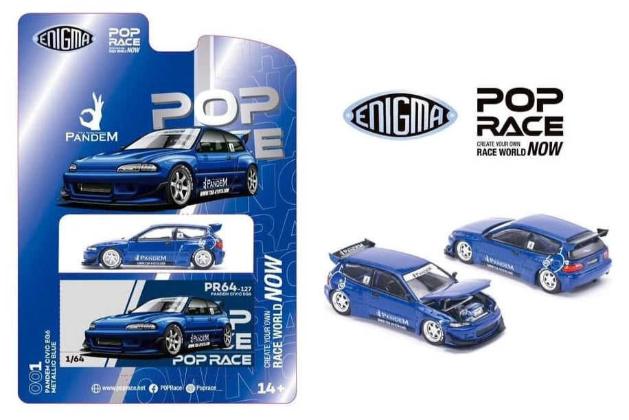 Pop Race x Enigma - Pandem Civic EG6 V1.5 (Metallic Blue) #001
