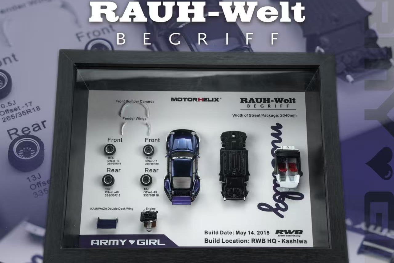 (Pre-Order) Motorhelix - RWB964 Purple Army Girl Model Structure Picture Frame