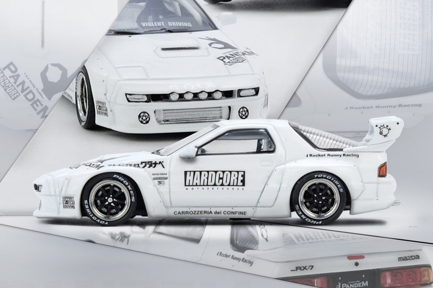 (Pre-Order) (IN64-RX7FCP-WHI1) MAZDA RX7 (FC3S) "PANDEM AERO" Widebody Kit