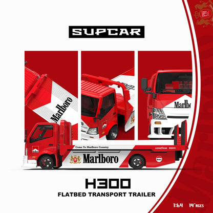 SUPCAR 1:64 H300 Flatbed Transport Trailer Marlboro Livery (SC647249) - Overview