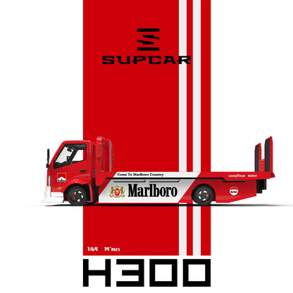 SUPCAR 1:64 H300 Flatbed Transport Trailer Marlboro Livery (SC647249) - Side View