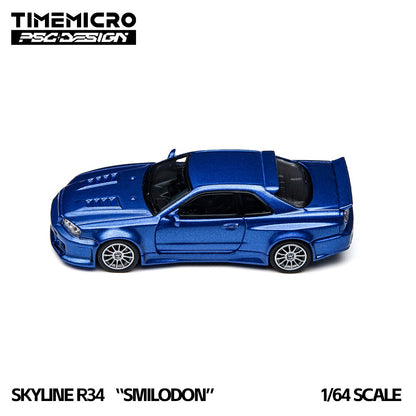 Time Micro x PSC Design 1:64 R34 Toothed Tiger x RWB 964 Double Blue (TM648403) - Side View