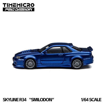 Time Micro x PSC Design 1:64 R34 Toothed Tiger x RWB 964 Double Blue (TM648403) - Side View