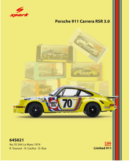 (Pre-Order)(64S021) Porsche 911 Carrera RSR 3.0 No.70 24H Le Mans 1974