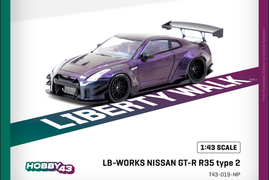 (Pre-Order) (T43-019-MP) - LB-WORKS NISSAN GT-R R35 type 2 (Midnight purple)
