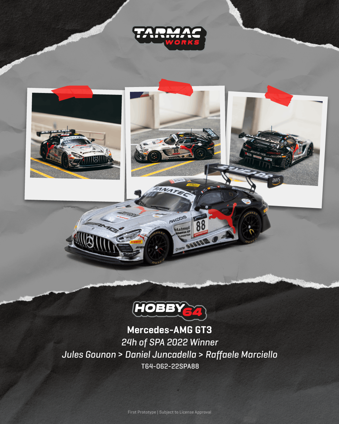 (Pre-Order) (T64-062-22SPA88) Mercedes-AMG GT3