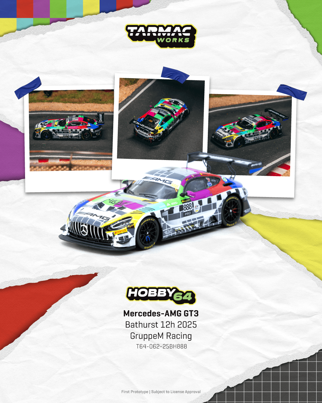 (Pre-Order) (T64-062-25BH888) Mercedes-AMG GT3 Bathurst 12h 2025 GruppeM Racing