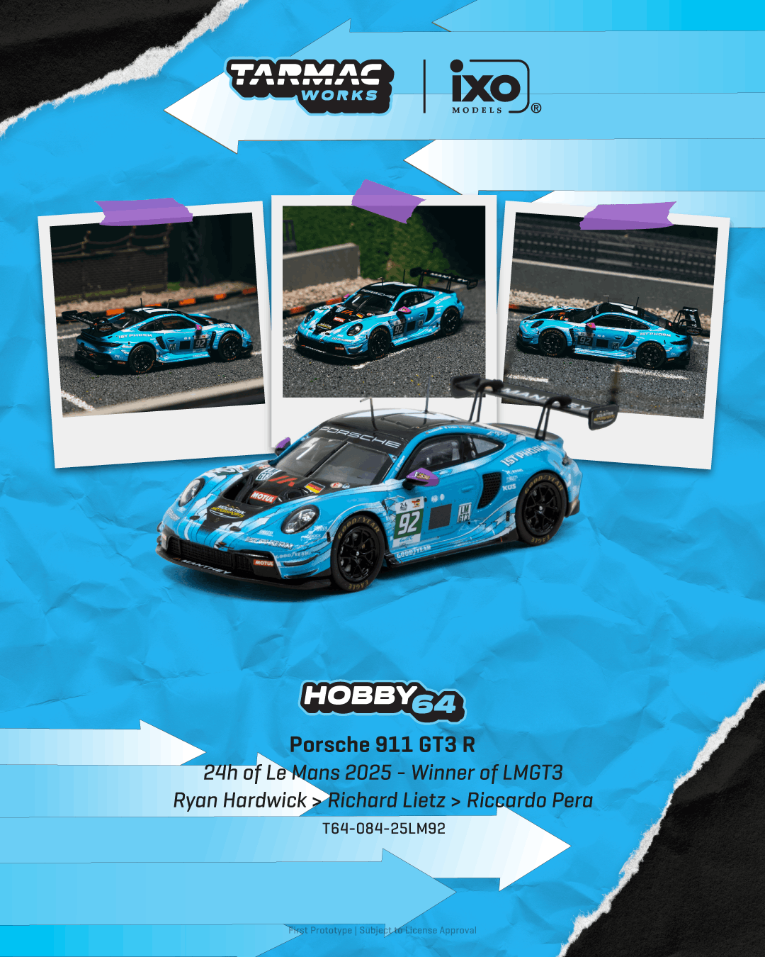 (Pre-Order) (T64-084-25LM92) Porsche 911 GT3 R