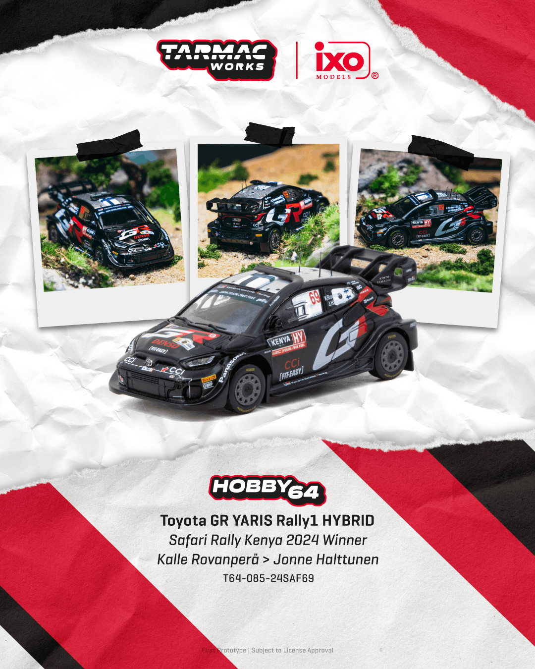 (Pre-Order) (T64-085-24SAF69) Toyota GR YARIS Rally1 HYBRID