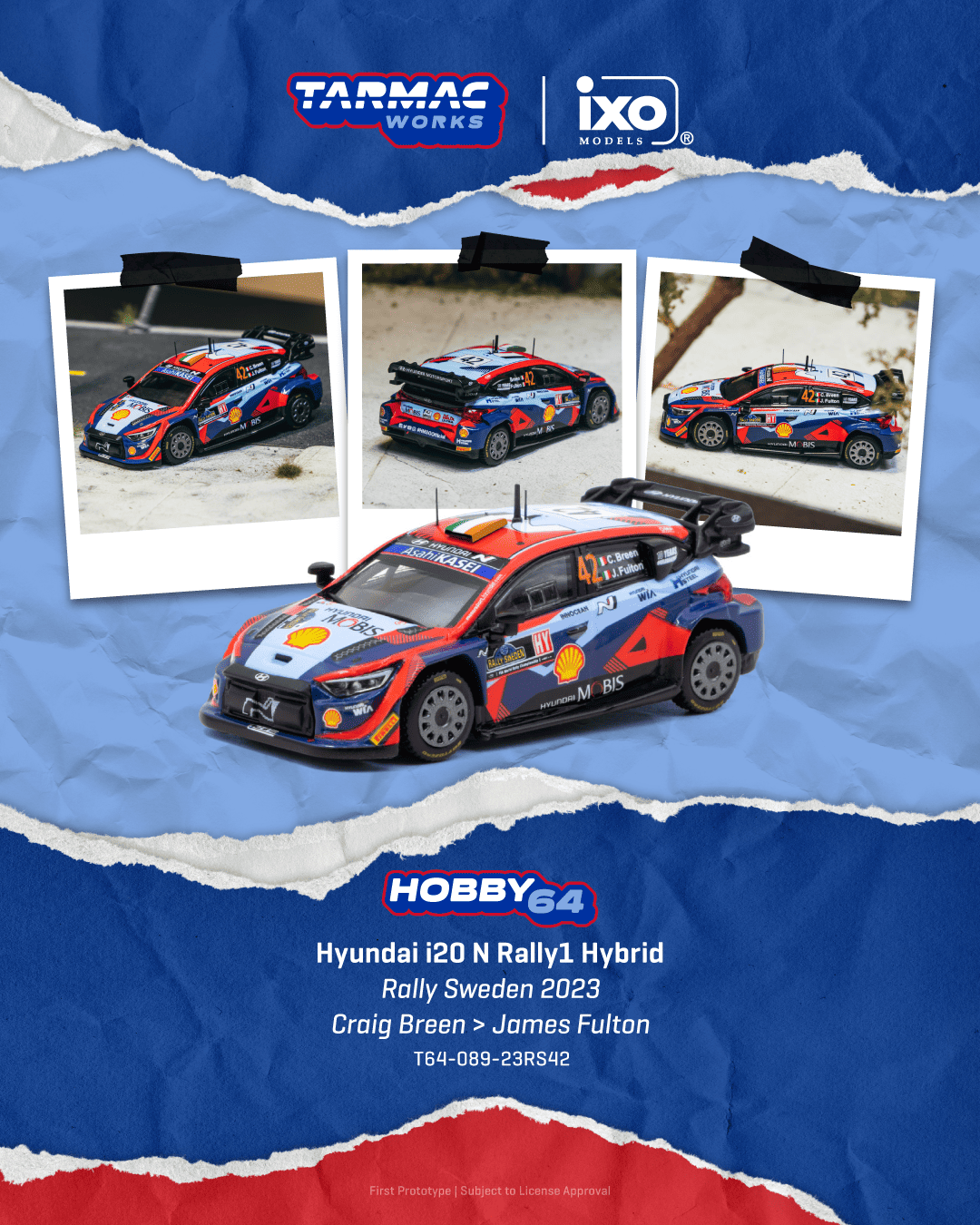(Pre-Order)(T64-089-23RS42) Hyundai i20 N Rally1 Hybrid - Rally Sweden 2023