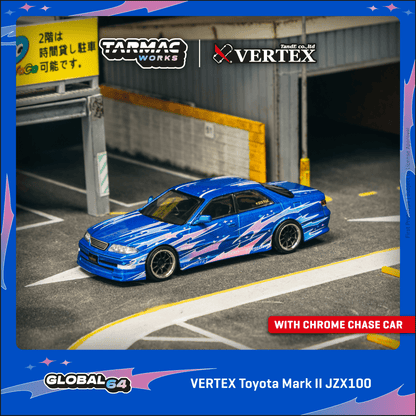 (Pre-Order) (T64G-024-BL) - VERTEX Toyota Mark II JZX100 (Blue Metallic)