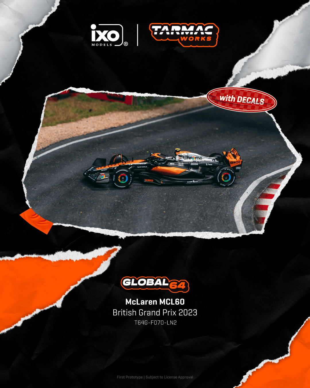 (Pre-Order) (T64G-F070-LN2) McLaren MCL60 British Grand Prix 2023 (Lando Norris)