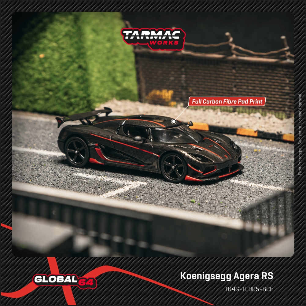 (Pre-Order) (T64G-TL005-BCF) Koenigsegg Agera RS (Black Carbon Fiber / Red Accents)