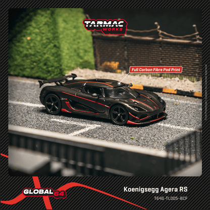 (Pre-Order) (T64G-TL005-BCF) Koenigsegg Agera RS (Black Carbon Fiber / Red Accents)