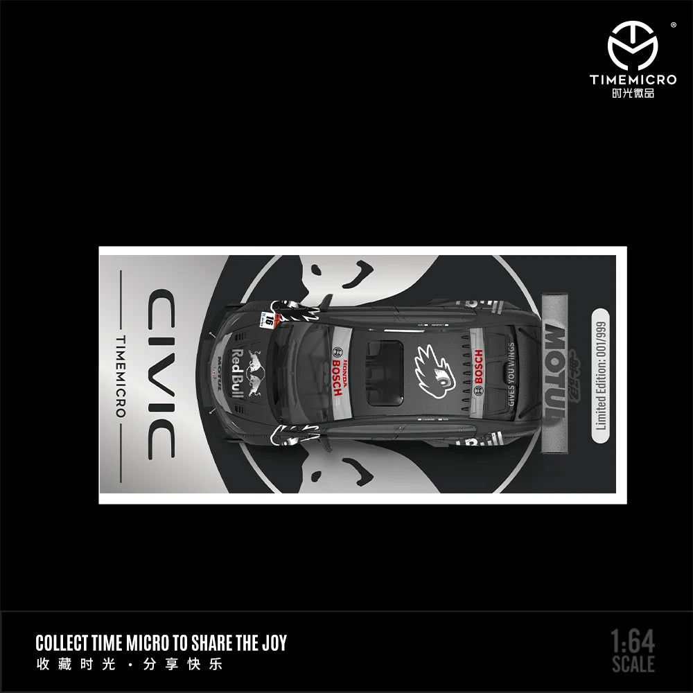 (TM645715) TimeMicro 1:64 Honda Civic Modified Silver Bull