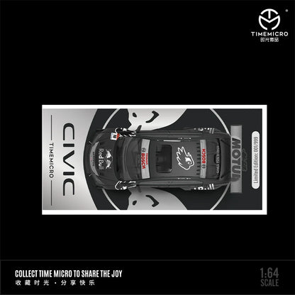 (TM645715) TimeMicro 1:64 Honda Civic Modified Silver Bull