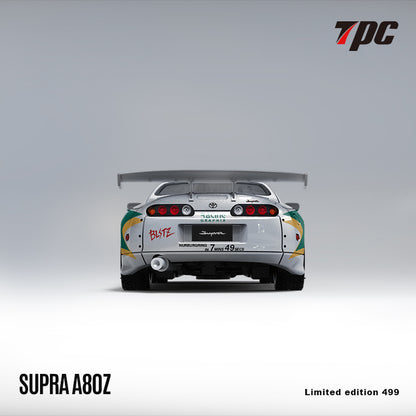 (TPC644426-1) Toyota Supra A80 Z Silver Green with figurine